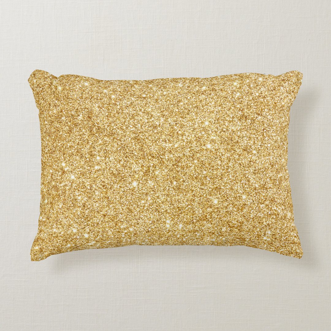Elegant Faux Gold Glitter Decorative Pillow Zazzle