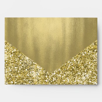 Elegant Faux Gold Glitter Foil Envelope by decembermorning at Zazzle