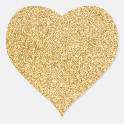 Elegant Faux Gold Glitter Heart Sticker