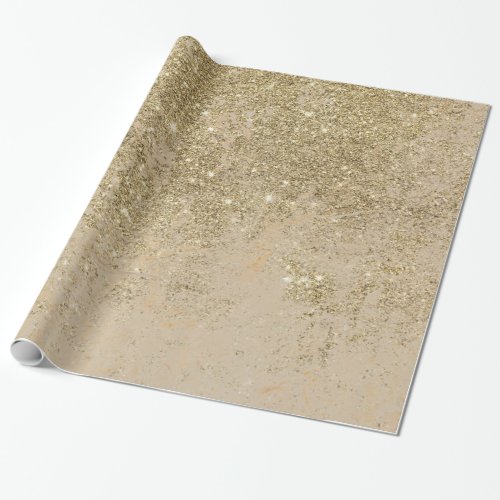 Elegant faux gold glitter ivory marble pattern wrapping paper