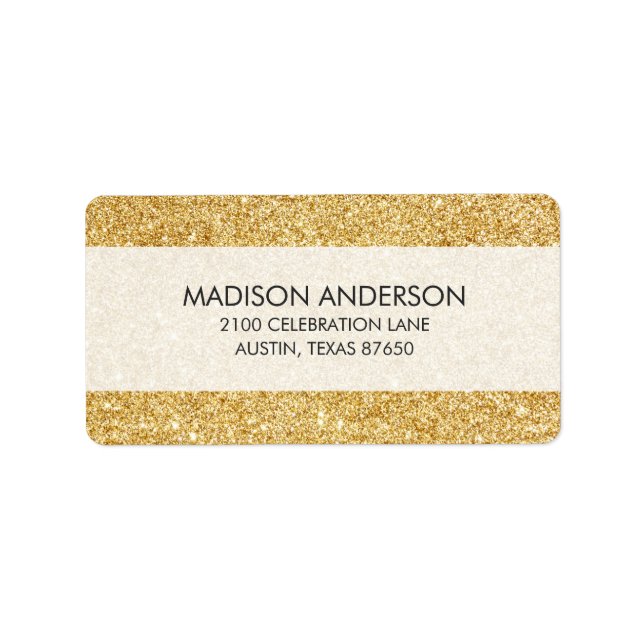 Elegant Faux Gold Glitter Label (Front)