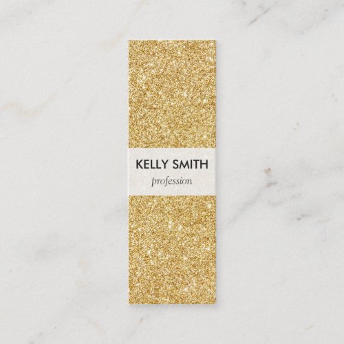 Elegant Faux Gold Glitter Mini Business Card