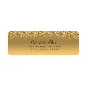 Elegant Faux Gold Glitter Return Address Label
