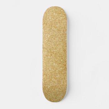 Elegant Faux Gold Glitter Skateboard Deck by allpattern at Zazzle