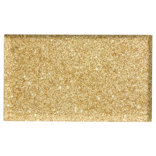 Elegant Faux Gold Glitter Table Card Holder (Front)