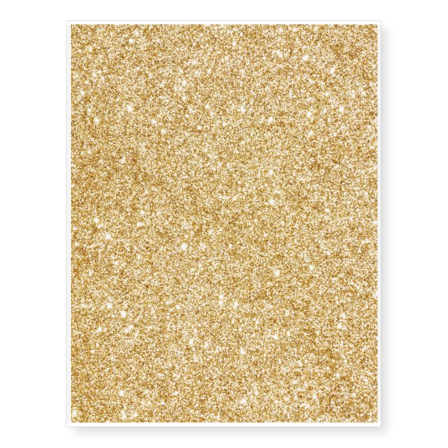 Elegant Faux Gold Glitter Temporary Tattoos (Front)