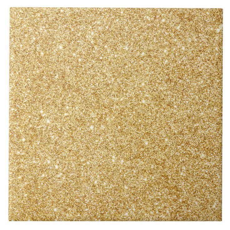 Elegant Faux Gold Glitter Tile | Zazzle