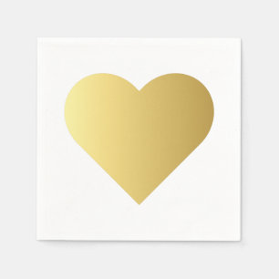 Elegant Faux Gold Heart Napkins