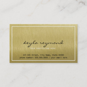 elegant faux gold luxe presentation business card