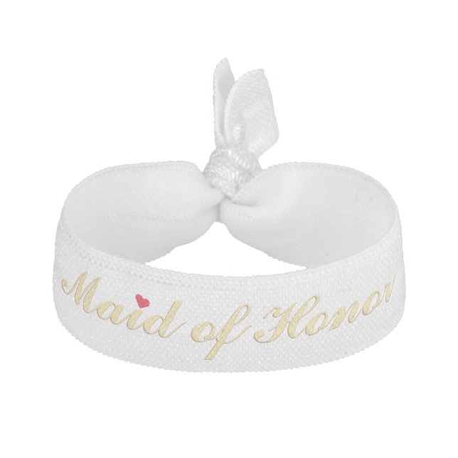 Elegant Faux Gold Maid of Honor Bachelorette Party Elastic Hair Tie (Front)
