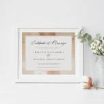 Elegant Faux Gold Marriage Certificate Poster<br><div class="desc">Elegant Faux Gold Marriage Certificate Poster</div>