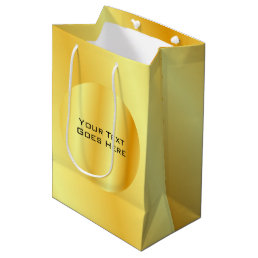 Elegant Faux Gold Metallic Look Add Text Template Medium Gift Bag