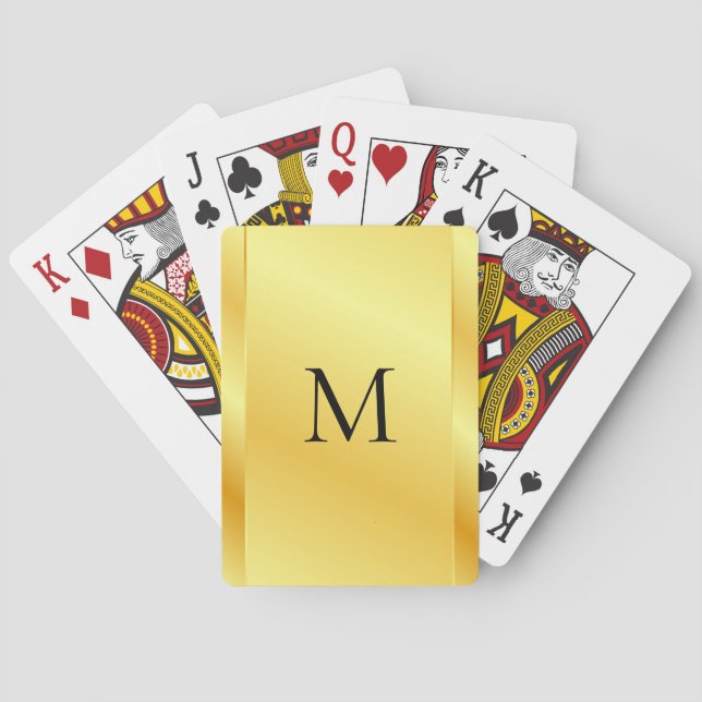 Elegant Faux Gold Metallic Look Blank Template Poker Cards (Back)
