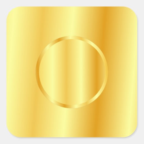 Elegant Faux Gold Metallic Look Blank Template Square Sticker