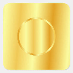 Elegant Faux Gold Metallic Look Blank Template Square Sticker