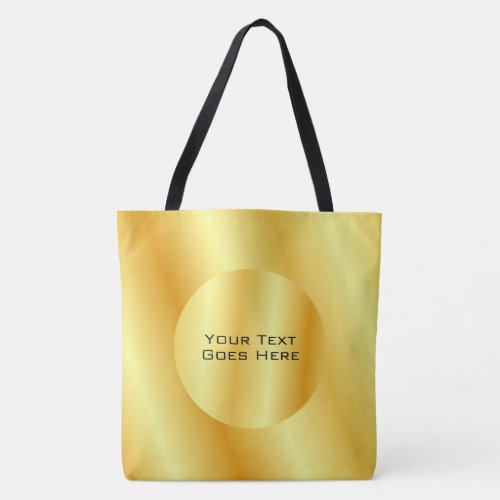 Elegant Faux Gold Metallic Look Custom Template Tote Bag