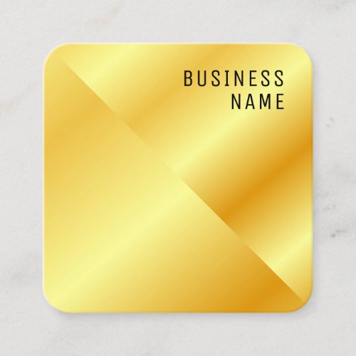 Elegant Faux Gold Metallic Look Modern Glamorous Square Business Card