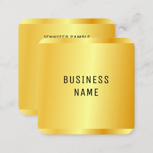 Elegant Faux Gold Metallic Look Modern Glamour Square Business Card