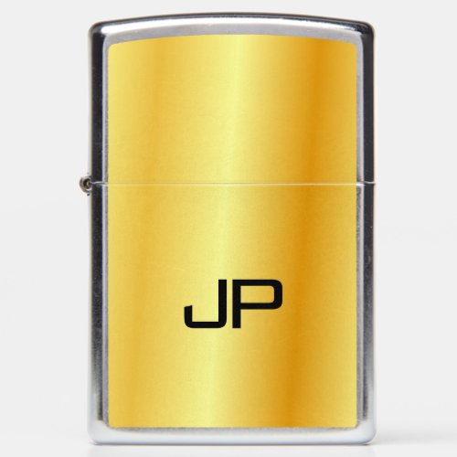 Elegant Faux Gold Metallic Look Monogram Template Zippo Lighter