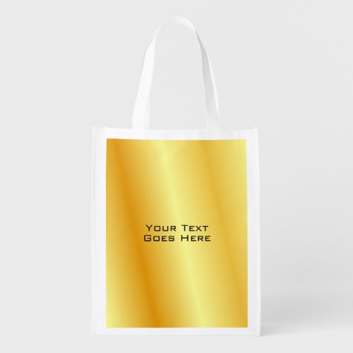 Elegant Faux Gold Metallic Look Template Add Text Grocery Bag