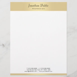 Elegant Faux Gold Modern Calligraphy Script Trendy Letterhead