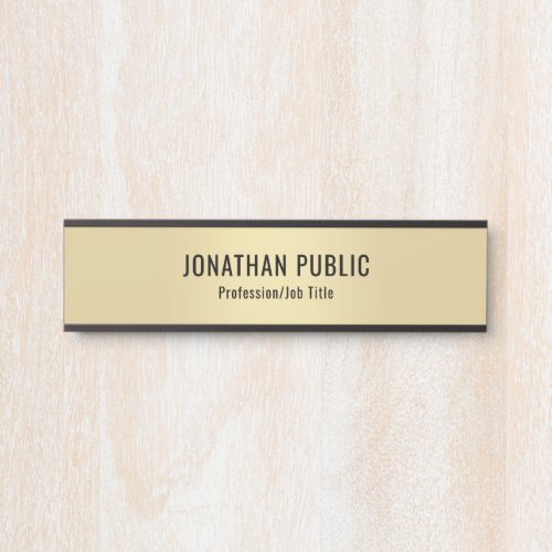 Elegant Faux Gold Modern Minimalist Template Door Sign