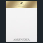 Elegant Faux Gold Modern Monogram Basic Template Letterhead<br><div class="desc">Elegant Faux Gold Modern Monogram Basic Template Letterhead.</div>