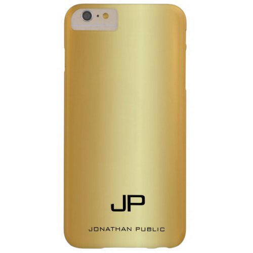 Elegant Faux Gold Modern Monogram Name Template Barely There iPhone 6 Plus Case