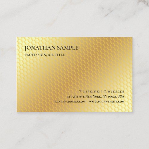 Elegant Faux Gold Modern Professional Simple Business Card