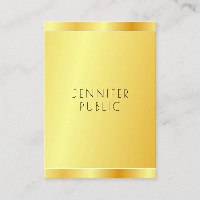 Elegant Faux Gold Modern Professional Template Business Card (Front)