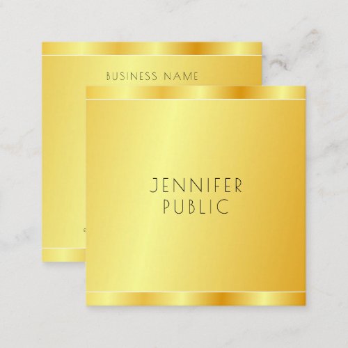 Elegant Faux Gold Modern Professional Template Square Business Card