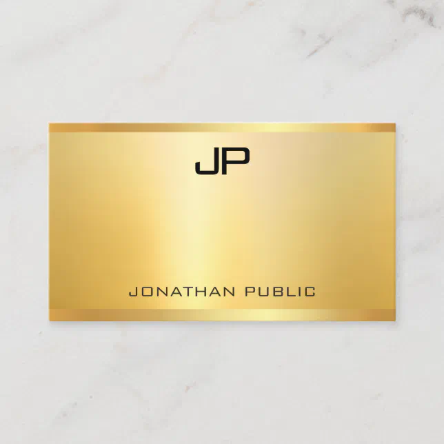 Elegant Faux Gold Modern Template Professional Business Card | Zazzle