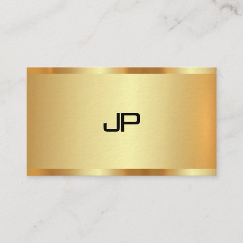 Elegant Faux Gold Monogram Modern Professional Business Card