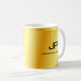 Elegant Faux Gold Monogrammed Template Coffee Mug