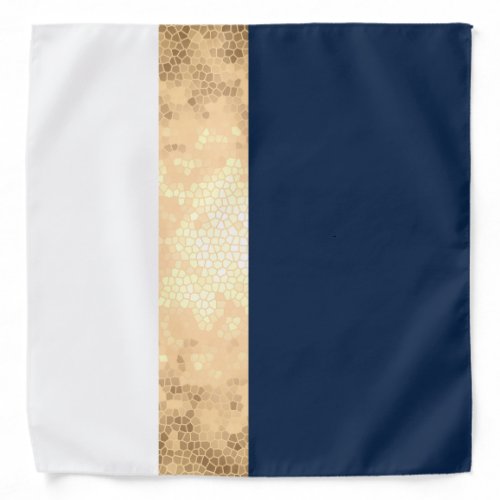 elegant faux gold navy blue white stripes bandana