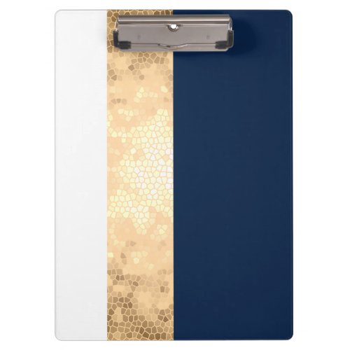 elegant faux gold navy blue white stripes clipboard