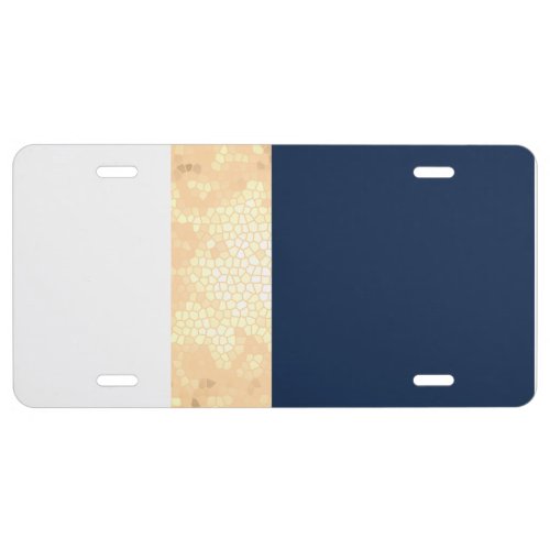 elegant faux gold navy blue white stripes license plate