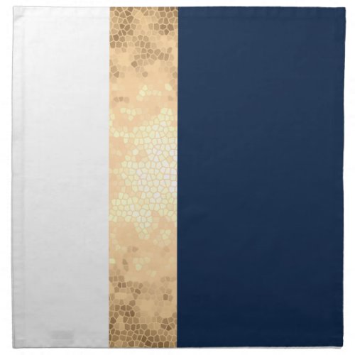 elegant faux gold navy blue white stripes napkin