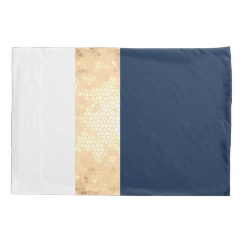 elegant faux gold navy blue white stripes pillowcase