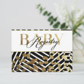 Elegant Faux Gold Paint Splatter & Stripes Pattern (Standing Front)