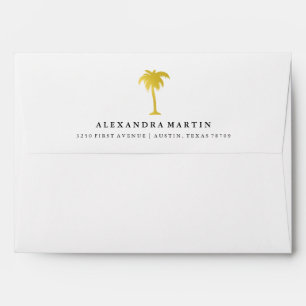 Elegant Faux Gold Palm Tree Envelope