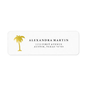 Elegant Faux Gold Palm Tree Label
