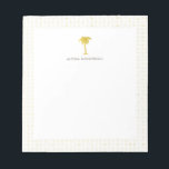 Elegant Faux Gold Palm Tree Notepad<br><div class="desc">This stylish notepad features a faux gold palm tree,  and a subtle faux gold pattern on a clean white background. Personalize with any name or phrase.</div>