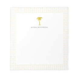 Elegant Faux Gold Palm Tree Notepad