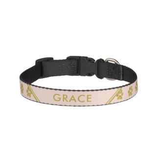 Elegant Faux gold Paw prints Blush pink Name