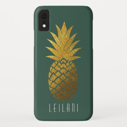 Elegant Faux Gold Pineapple iPhone XR Case