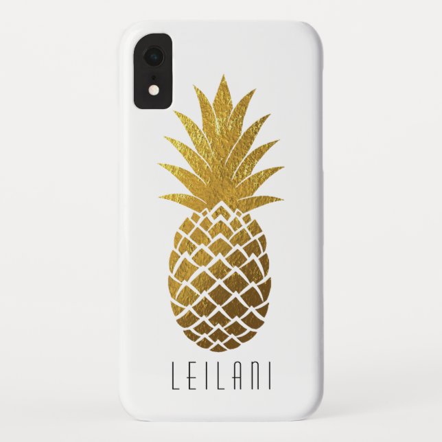 Elegant Faux Gold Pineapple Case-Mate iPhone Case (Back)