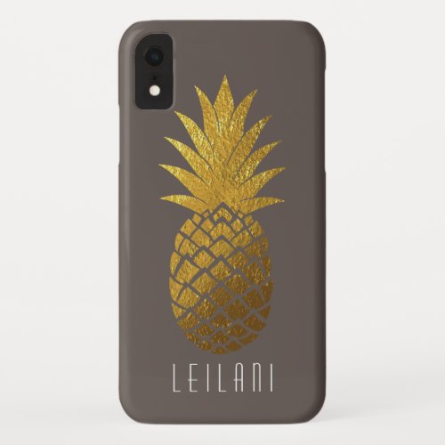 Elegant Faux Gold Pineapple iPhone XR Case