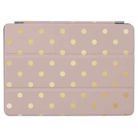 Elegant Faux Gold Pink Polka Dots Ipad Air Cover