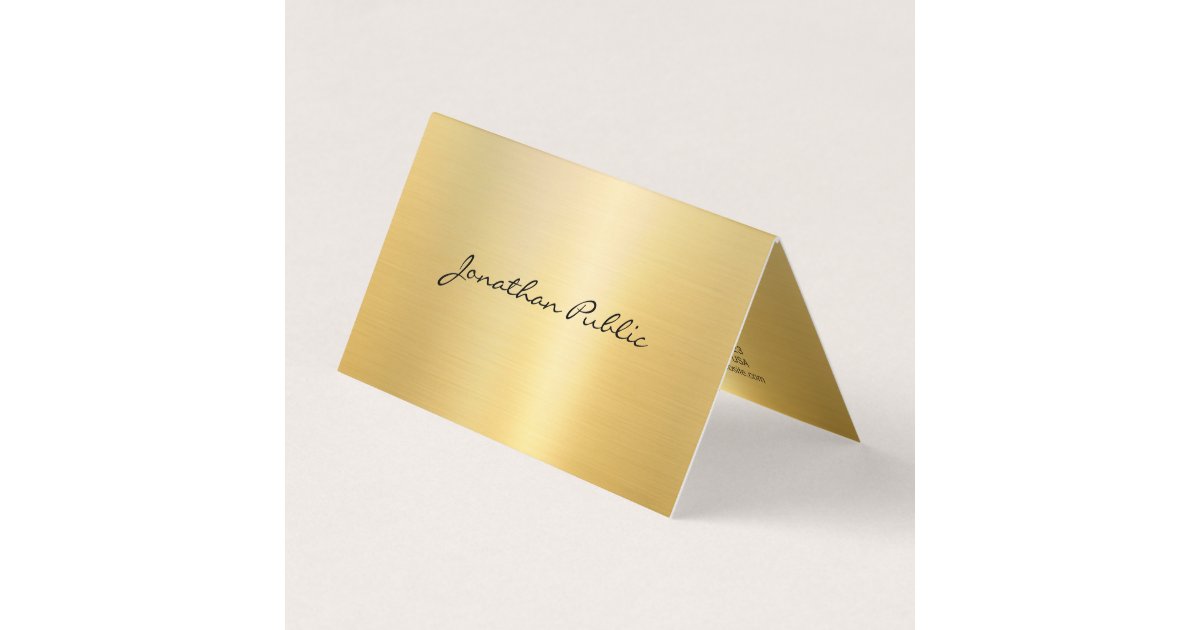Elegant Faux Gold Professional Calligraphy Modern Business Card | Zazzle